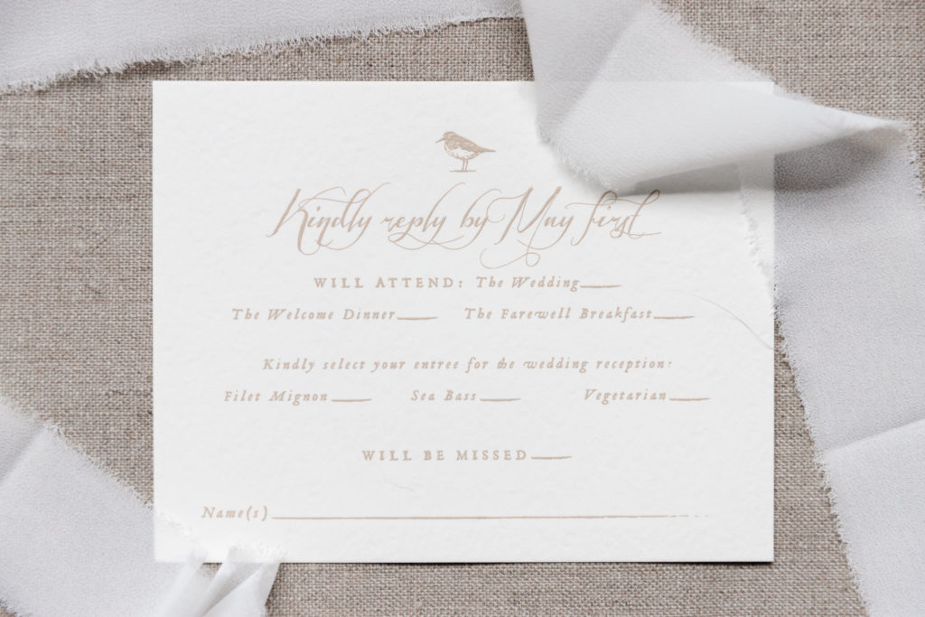 Wedding day rsvp card.